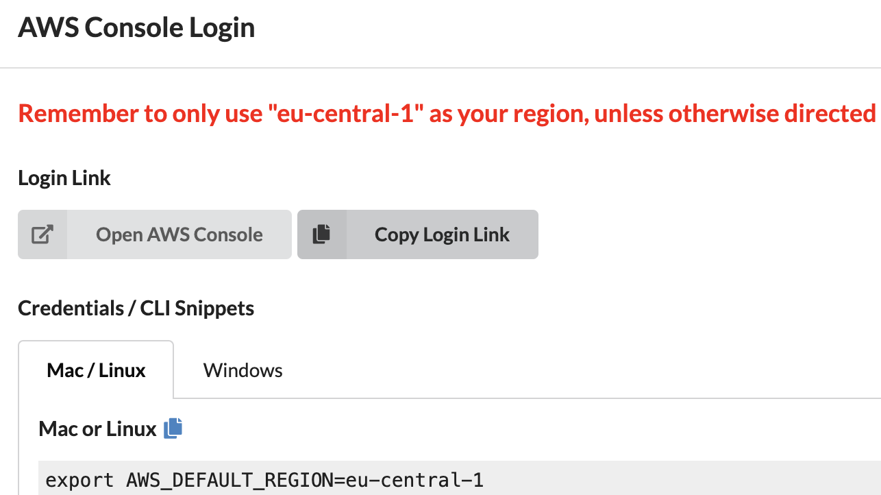Event Engine AWS Console